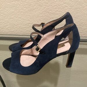 Louise et Cie navy front strap heels